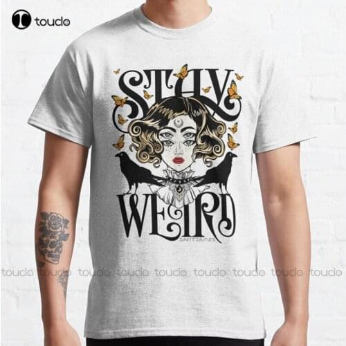 New Rose And The Ravens {Stay Weird} Colour Version Classic T-Shirt Custom T Shirts Cotton Tee Shirts S-5Xl