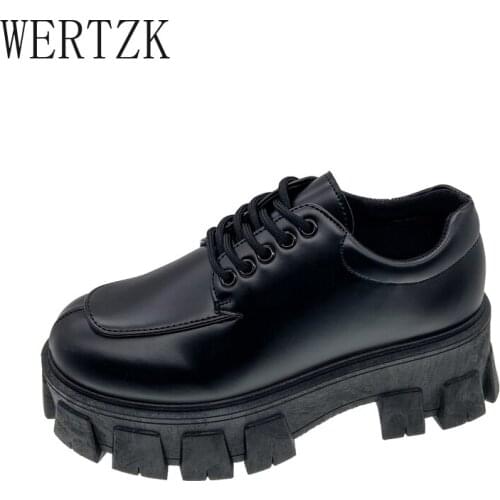 2021 Spring and Autumn New All-match Patent Leather Surface Increased British Leather Shoes Platform Womens Shoes