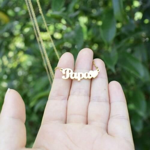 European And American Stainless Steel Letter Necklace "I Love Dad" Fathers Day Gift