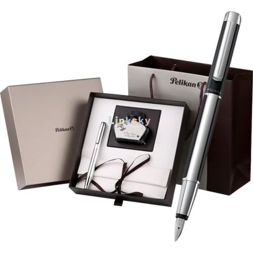 Pelikan Pura P40 Fountain Pen,high-quality Aluminum,Polished Stainless Steel Nib,high Grade Gift Boxed,Writing Supplies