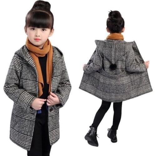 Wool Coat Kids Snowsuit Girls Winter Clothes Long Wool Coats Baby Wool Blends for Girls Costume Jacket Warm Children Windproof