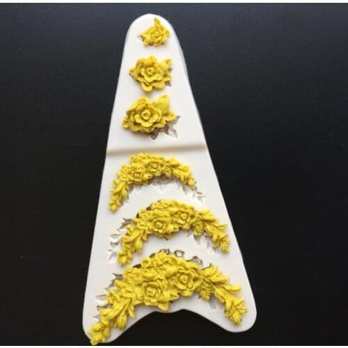 Flower silicone fandont mold lace Silica gel moulds flower Chocolate molds flowers candy mould flowers silicone molds