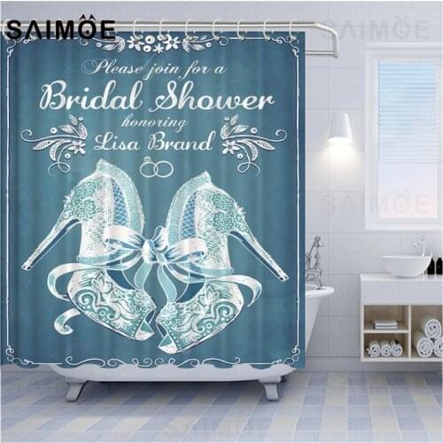 Retro Shower Curtain White Pink Curtains For Girl Bathroom 3D Butterfly Flowers Bath Curtain Fabric Waterproof Home Decoration