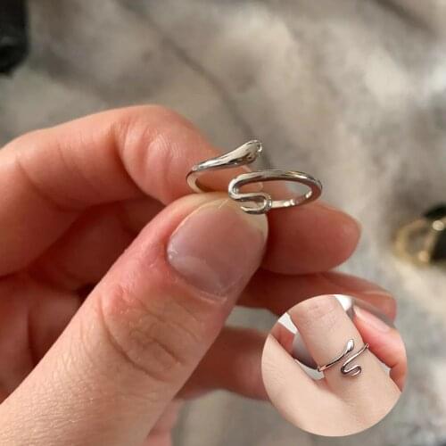 Punk Snake Shape Open Rings for Women Simple Personality Animal Rings Adjustable Metal Rings Vintage Jewelry Party Gift Anillos