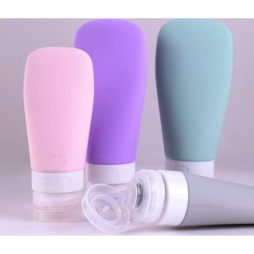 Fan-Shaped Silica Gel Packaging Bottle Set Travel Sub-Bottling Set Cosmetic Sub-Bottle Travel Bottle Silicone Bottle
