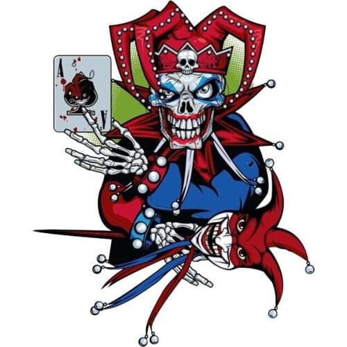 1 piece Funny Motorcycle Car Sticker Evil Jester Joker Waterproof Reflective Creative Decal Decoration Accessories PVC,14cm*11cm