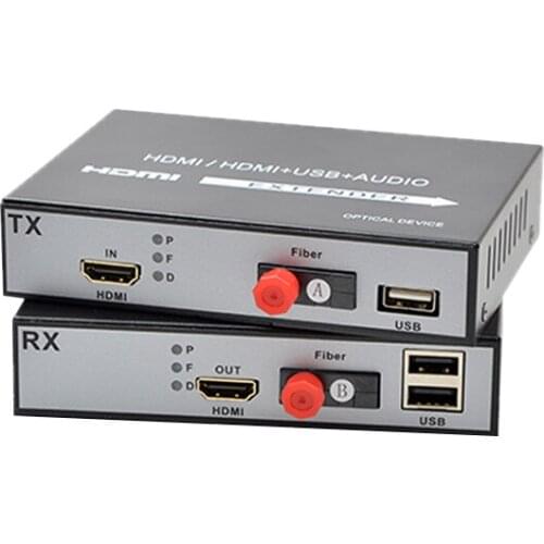 1080P HDMI to fiber optic converter Fiber Optic Video Extender KVM(HDMI+USB) To Fiber Mouse and keyboard compressed