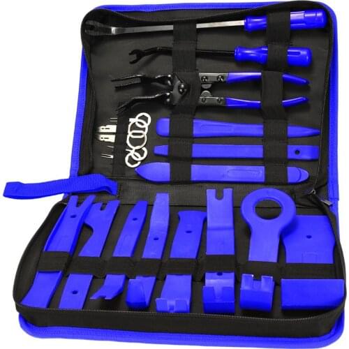 19pcs Auto Car Audio Radio Interior Door Panel DIY Plasti c Demolition Installation Pry Tool Repair Hand Tools Kit Keys Pliers