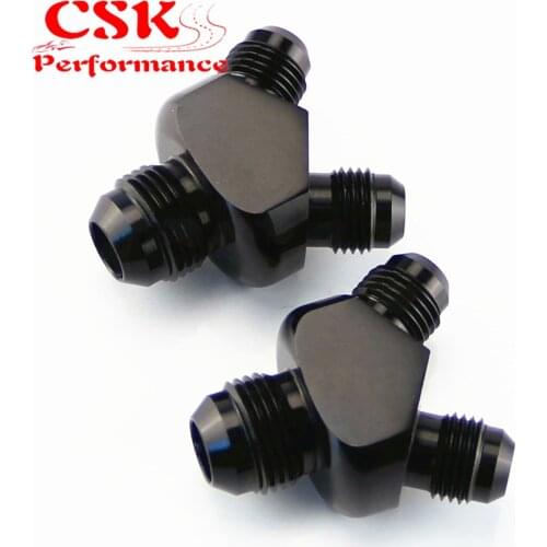 2pcs x AN6 To -6AN X 2 Aluminium Y block Adapter Fittings Y Adapter Red/Blue/Black