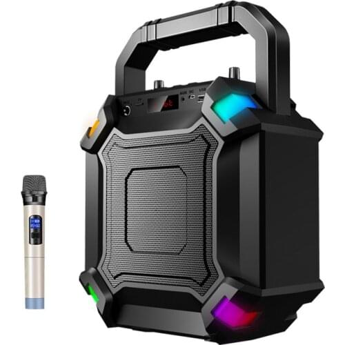2020 Portable Outdoor 6D Surround Speaker Wireless Bluetooth 5.0 Speaker with LED Colored Lights Stereo Bass Louderspeaker MIC