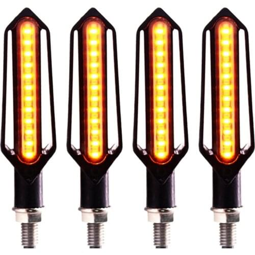 4Pcs 24LED Motorcycle DRL Light Brake Strobe Light Flowing Turn Signal Lights Motorcycle Two-Color Turn Signal