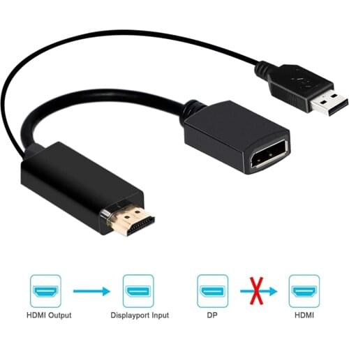 4K USB Powered HDMI Male to DP Display Port Female Converter Adapter Devices For Laptops or Desktops