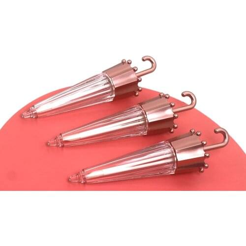 5ml New Plastic Clear Exquisite Umbrella Lip Gloss Tube Cosmetic Lipgloss Packaging Container with Stopper