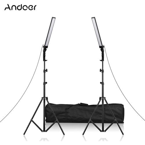 Andoer 60cm/23.6in Handheld LED Lighting Kit Dimmable Photography LED Video Light Fill-in Light Bar Handheld with Light Stand