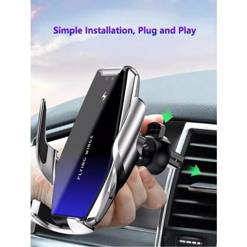Suitable for Samsung S20 S10 iPhone 12 11Pro XR infrared induction 15W fast Qi wireless car charger mobile phone charging stand
