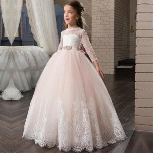 Flower Girl Dresses Vestidos daminha Kids Evening Pageant Gowns Beads First Communion Dresses For Girls