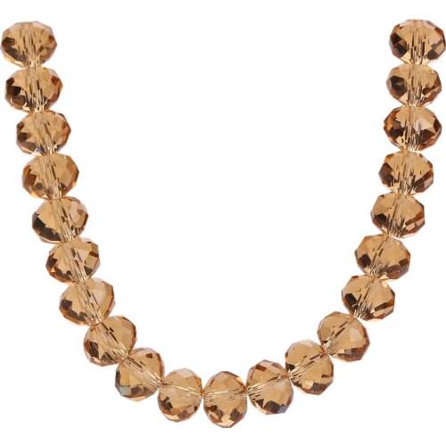 Gold Champagne Findings Spacer Glass Jewelry Faceted Bracelet DIY Wholesale Loose Charms Rondelle Beads Necklace Making 3-18mm