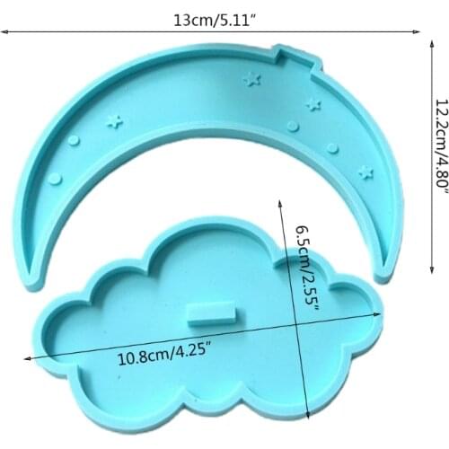 J60E Moon Phone Bracket Epoxy Resin Mold DIY Jewelry Rings Holder Rack Silicone Mould