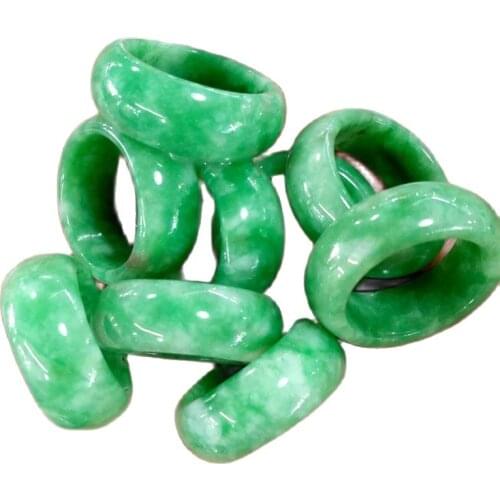 Natural green jade BanZhi ring of men and women