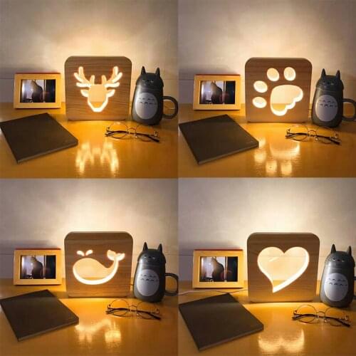 Creative 3D Simple Nordic Decorative Lights with Carved Pattern Atmosphere Small Night Lights Decoration De Maison