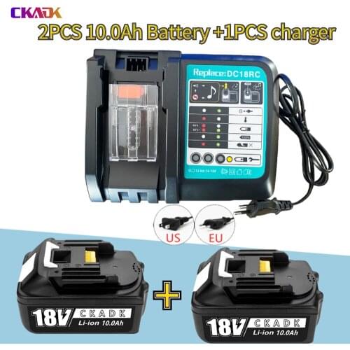 Batterie Lithium-Ion 18 v 3a, charger Rechargeable 18 V 10000mAh pour Makita BL1840 BL1850 BL1830 BL1860B