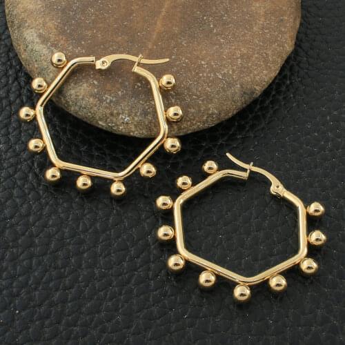 Gold Color Fashion Irregular Stainless Steel Jewelry Simple Earrings Personality Joyas De Acero Inoxidable Para Mujer EGKZBSEP