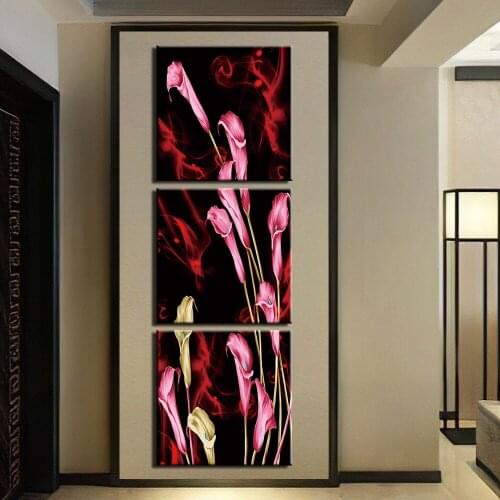 Modular Picture Canvas Wall Art Modern Frame For Living Room Decor 3 Panel Still life flower Painting HD Print