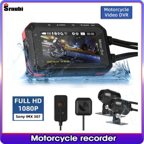 Motorcycle DVR 1080P 128G IPS Screen Registrar GPS track playback Parking Monitoring G-sensor Waterproof Moto Camera Dash cam