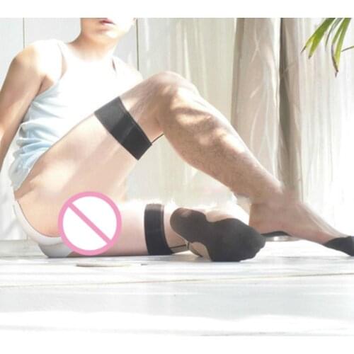 Man High Stockings European American Back-line Mens Ultra-thin Sexy Transparent Thin Hosiery Male Silk Stockings Exotic Medias