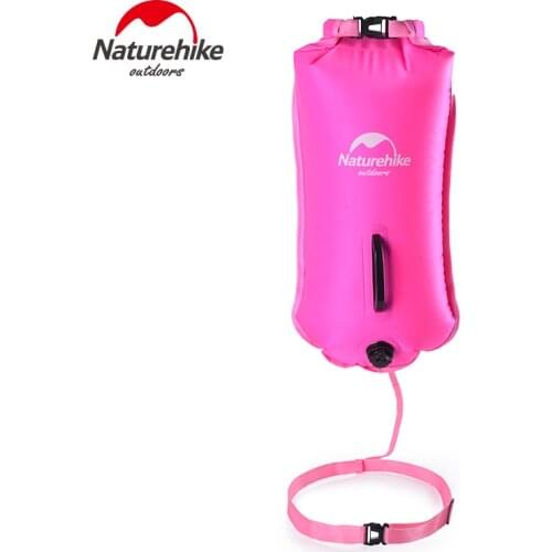 NatureHike Inflatable Swim Buoy Bubble Tow Float Waterproof Bag for Open Water Swim Kayak Snorkeling Trailing with Waist Belt