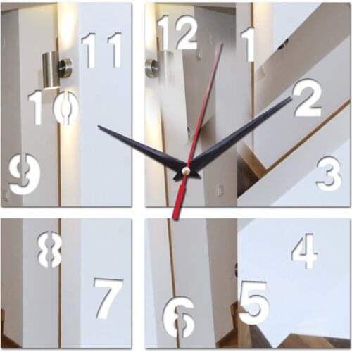 New acrylic mirror wall clock watch living room europe needle quartz home decoration modern wall stickers