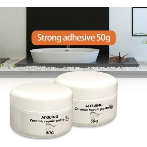 2pcs 50g Tub Tile Repair Cream Curing Agent Porcelain Crack Chip Ceramic Scratches Repairing Bathroom Tub Floor Repair Paste
