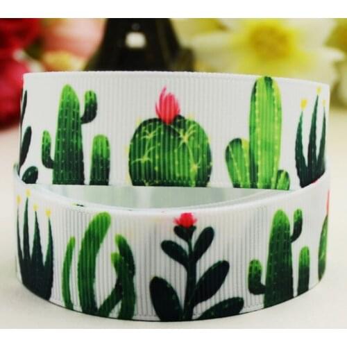 7/8'' 22mm,1" 25mm,1-1/2" 38mm,3" 75mm Cactus printed Grosgrain Ribbon party decoration 10 Yards X-02768
