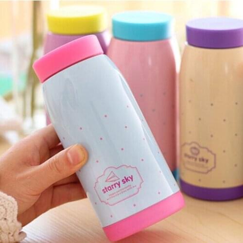 250ML Romantic starry sky keep-warm Vacuum Flasks candy color couples pot-bellied cup stainless steel thermos cup Free shipping
