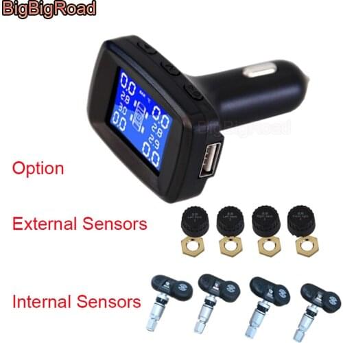 BigBigRoad Car TPMS External / Internal Tire Pressure Monitoring System For Audi e-tron GT Quattro Q2L Q5L A1 A3 A5 A6 A7 A4L