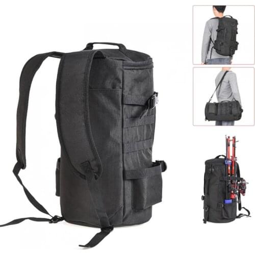 23L Multifunctional Practical Waterproof Cylinder Fishing Bag Outdoor Waist Sport Travel Shoulder Reel Lure Rod Storage Backpack