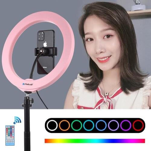6.2/10.2 inch 16/26cm USB RGBW Dimmable LED Ring Light Youtube Vlogging Photography Video Lights &Phone Clamp & Remote Control