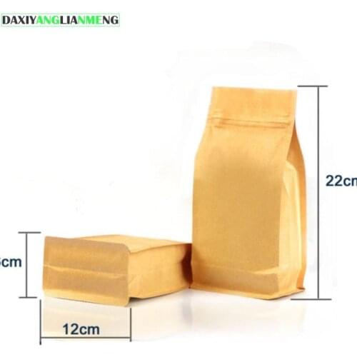 Packaging Bags 12cmx22cm+6cm 50pcs Wxh Kraft Paper +al Foil Be Sealable Side Gusset Oil Draft For