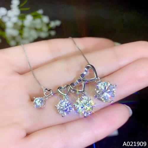 KJJEAXCMY boutique jewelry 925 sterling silver inlaid Mosang Diamond Womens pendant support detection fashion trendy