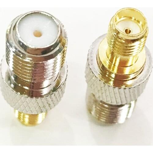 10pcs F Female Jack to SMA Female Jack Straight Coaxial Coax RF Adapter Connector