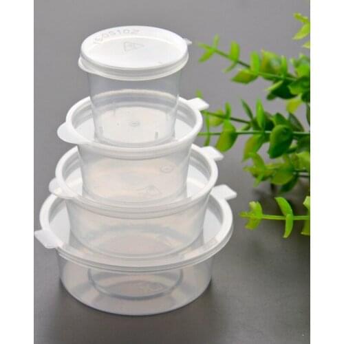 100pcs High quality transparent sauce plastic cups 27ml 30ml small chili yogurt pudding taste takeaway packaging cup with lid