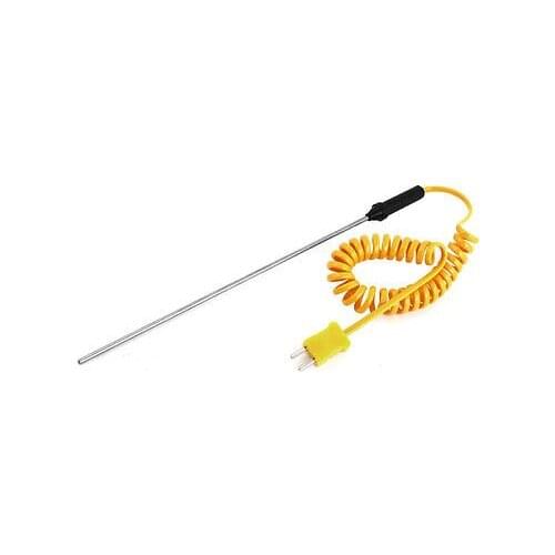200mm x 3mm Probe K Type 0-500C Temperature Range Coiled Thermocouple 1.2M