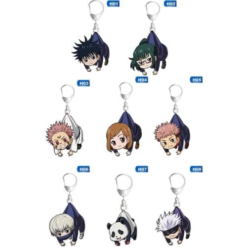 2021 Jujutsu Kaisen Yuji Itadori Anime Keychain Cosplay Acrylic Pendant Keyring Cute Funny Cartoon Toy Rare Gift