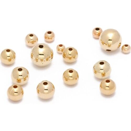 30-400pcs 3 4 6 8 10 12mm KC Gold Plated CCB Beads Round Seed Spacer Loose Beads For Jewelry Making Handmade DIY Bracelet
