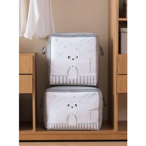 8PCS / LOT Lovely Cartoon Cotton Bag Household Quilt Clothing Storage Bag Waterproof Moistureproof Portable Luggage Bag