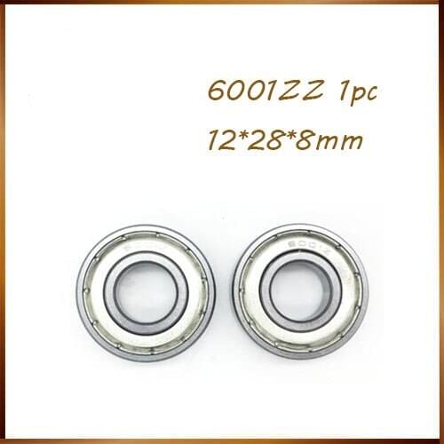 Free shipping 1pc 6001ZZ 6001Z 6001 deep groove ball bearing 12x28x8mm