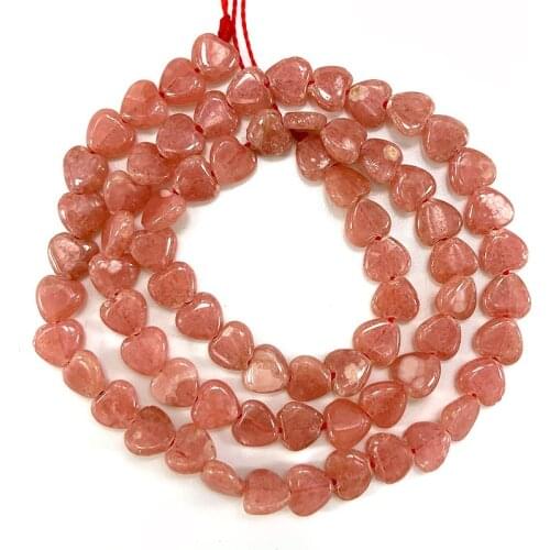 Natural Rhodochrosite Stone Beads 15'' Pink Heart DIY Loose Beads For Jewelry Making Beads Women Bracelet Necklace Earring Gift