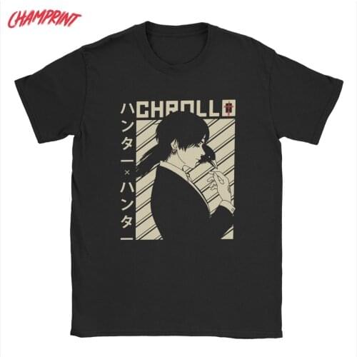 Hunter X Hunter Chrollo Lucilfer T Shirt for Men 100% Cotton Crazy T-Shirt Anime Kawaii Tees Short Sleeve Clothing Original