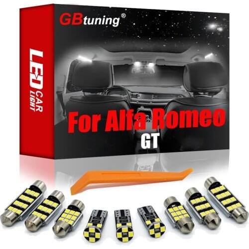 GBtuning Canbus LED 7PCS For Alfa Romeo GT (2003 to 2010) Car Ceiling Bulb Trunk Lamp Interior Reading Accessories Light Kit