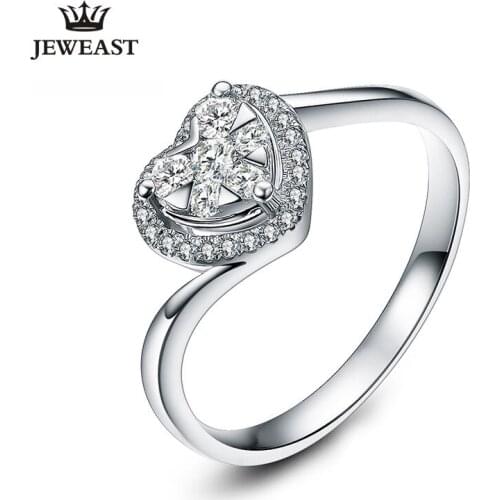18K Gold Diamond Ring Heart-shaped 50 Cents Effect Proposal Classic Romantic Get married propose got engaged wedding real